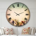 thumbnail image 2 of Designart 'Soft Flowers in Spring Background' Traditional Wall Clock, 2 of 4