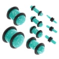 thumbnail image 3 of 18 piezas doble llamarada acrílico sólido sillín oído túneles tapones Hugo kit de medidor de oído de silla de montar doble, 3 of 10