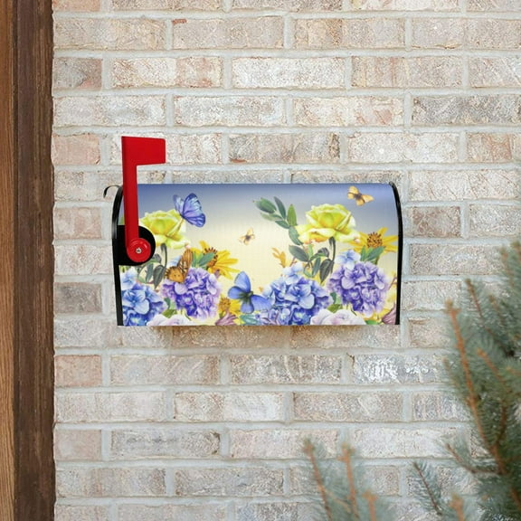 Mailbox Covers Standard Size 18" X 21" Flowers Mailbox Wraps Post Letter Box Cover For Holiday Garden Yard Decor