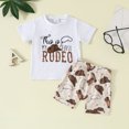thumbnail image 2 of Toddler Boys Outfits Short Sleeves T-Shirt Elastic Shorts Set Summer Cowboy Outfit Little Boy 2 Piece, 2 of 6