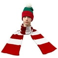 thumbnail image 4 of Knit Winter Rugby Striped Scarf for Men & Women - Stay Warm & Stylish (Red/ White) -1 Pack, 4 of 8