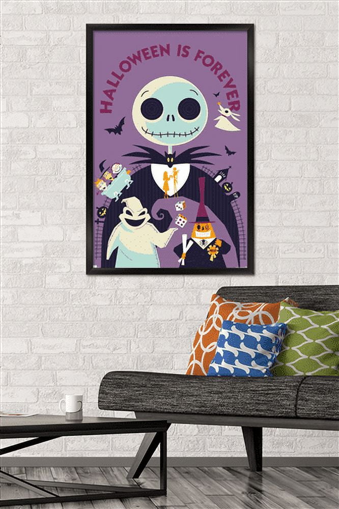Disney Tim Burton's The Nightmare Before Christmas - Forever Wall Poster, 22.375" x 34", Framed