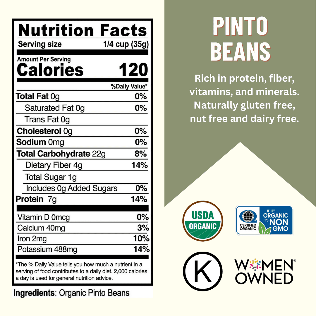 Pinto Bean, 40LB Emergency Bucket, USA Grown, USDA Certified Organic & GMO Free, Sustainable Farming Practices-Mountain High Organics