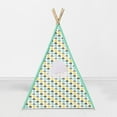 thumbnail image 4 of Bacati - Elephants Teepee Tent for Kids/Toddlers, 100% Cotton Breathable Percale Fabric Cover, Mint/Yellow/Grey, 4 of 11