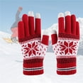 thumbnail image 3 of 1 Pair Cycling Gloves Three Fingers Touch Screen Sensitive Polyester Snowflake Pattern Gloves for Winter, 3 of 10