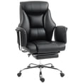 thumbnail image 1 of HOMCOM Chaise de Bureau Inclinable, Chaise de Direction Surdimensionnée avec Dossier Haut, Cuir PU, Repose-Pieds, Roues Pivotantes, Noir, 1 of 7