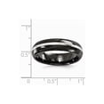 thumbnail image 7 of Edward Mirell Black Titanium Domed & 925 Sterling Silver Inlay 6mm Band Size: 6; for Adults and Teens; for Women and Men, 7 of 7