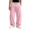 thumbnail image 7 of Men's Baggy Sweatpants Wide Leg Lounge Sweat Pants with Pockets Drawstring Waist Solid Color Jogging Pants S, 7 of 7