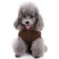 thumbnail image 2 of Nvzi Ropa para perros: Camiseta suave, gruesa y cálida para cachorros, suéter de invierno (marrón, talla S)., 2 of 4