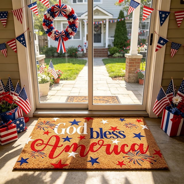 250th Anniversary Of Independence Imitation Coir Doormat And Entryway Floor Mat