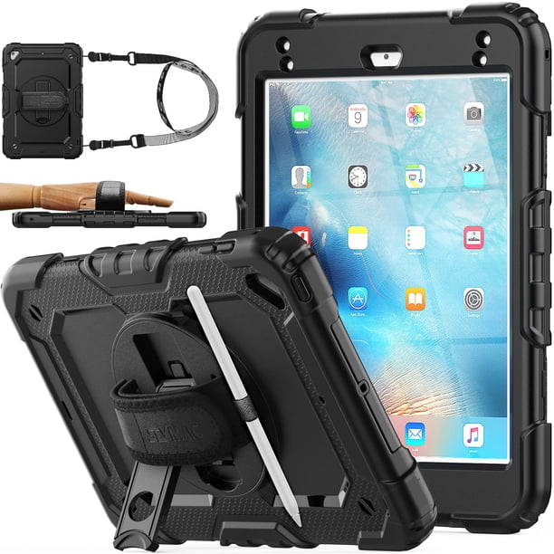 Funda SEYMAC de serie para iPad mini 5/4 con protector de pantalla, color negro