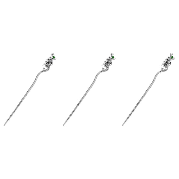 Hemoton 3-Pack Dragon Hair Pins Chopstick Style Hairpin for Women 18x2x1.5CM Elegant Hair Accessories