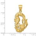 thumbnail image 3 of 14k Polished Diamond-cut Seahorse with Shell Pendant K6049, 3 of 3