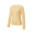 thumbnail image 5 of Nygoyerh Women's Knitted T-Shirts Striped Contrast Color Pullover Slim Fit Long Sleeve Shirts Crew Neck Blouse Casual Tops Trend Clothes, 5 of 8