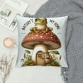 thumbnail image 2 of Leisuo Home Frog Standing On A Mushroom Nature Throw Pillow, 2 of 5