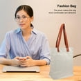 thumbnail image 2 of Soimiss 1Pc Reusable Grocery Tote Bag Canvas Large Capacity Beige for Shopping Mall, 2 of 8