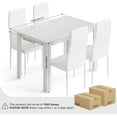 thumbnail image 3 of Dining Table Set for 4 with High Back Faux Leather Chairs, Kitchen Dining Room Home Office Set, 47.2 x 35.4 x 29.5'' (White Table and Chairs), 3 of 7