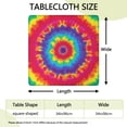 thumbnail image 2 of Rainbow Tie Dye Mandala Pattern Square Fitted Tablecloth with Elastic Edge,Square Table Cover,Washable Elastic Table Cover for Home Kitchen Party Decor 34"x34", 2 of 6