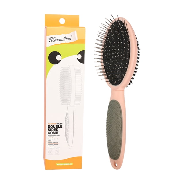Dual - Purpose Pet Comb with Air - Bag Massage, Pig Hair Removal & Needle Comb