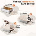 thumbnail image 3 of Removable Stainless Steel Cat Litter Box with lid, Front & Top Entry Kitty LitterBox，Cat Litter Box Enclosure, XL Extra Large High-Sided Metal Cat Box with Scoop,Mat,Footboard (Cream), 3 of 7