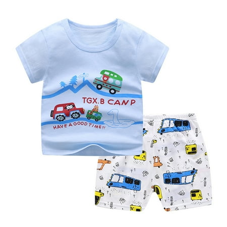 

Baby Boy Girl Clothes Outfits Cotton Printed Top Casual 2PCS Set