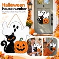 thumbnail image 4 of Halloween Decoration Wooden Sign Ghost Halloween Front Door Hanger Spooky Wooden Pumpkin Black Cat Sign for Indoor Outdoor Yard Сute Ghost Home Decorations Signs,C, 4 of 7