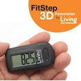 Living247 FitStep 3D Pedometer for Seniors, Easy to Use One Button Step