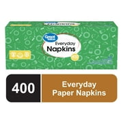 Great Value Everyday Paper Napkins, White, 400 Count, 1-Ply Disposable Napkins