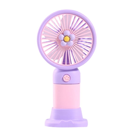 2-in-1 Cute Fan Phone Stand, Portable with Strong Airflow & Stable Support for Summer Cooling & Movie Watching A,1 * Cute Fan,Pink & Purple