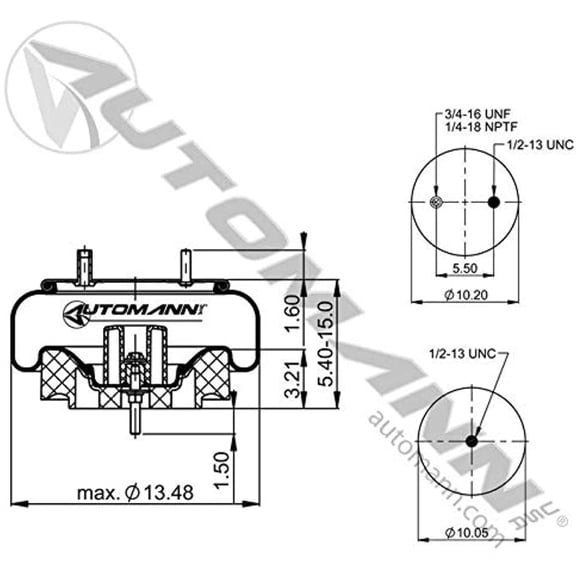 AUTOMANN AB1DK25B-8755 Air Spring Rolling Lobe