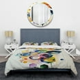 thumbnail image 3 of Designart "Geometric Hexagon and Circle II" Modern Bedding Covert Set - Abstract Geometric Blue Abstract Bed Set With 2 Shams, 3 of 6