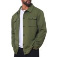 thumbnail image 4 of Men's Casual Shacket Button Long Sleeves Trucker Jacket for Everyday Wear XL Green, 4 of 6