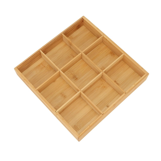 Wooden Serving Tray, Paint Free Snack Serving Platter With Removable Panel Kitchen Nesting Container For Party Entertaining Food Display Fruit Dessert