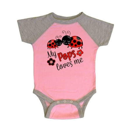 

Inktastic My Pops Loves Me with Cute Ladybugs Gift Baby Boy or Baby Girl Bodysuit