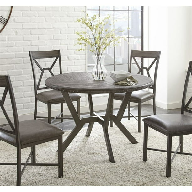 Bowery Hill Round Dining Table In, Round Distressed Dining Table And Chairs