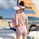 thumbnail image 5 of Traje de baño dividido de estilo deportivo de verano, protector solar de tres piezas, traje de baño de aguas termales de manga larga, mujer Xihong L [95-105 catties], 5 of 5