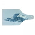 thumbnail image 1 of Graphic Beach Cutting Board, Vintage Engraved Hand Drawn Art Nautical Waves, Decorative Tempered Glass Cutting and Serving Board, in 3 Sizes, by Ambesonne, 1 of 2
