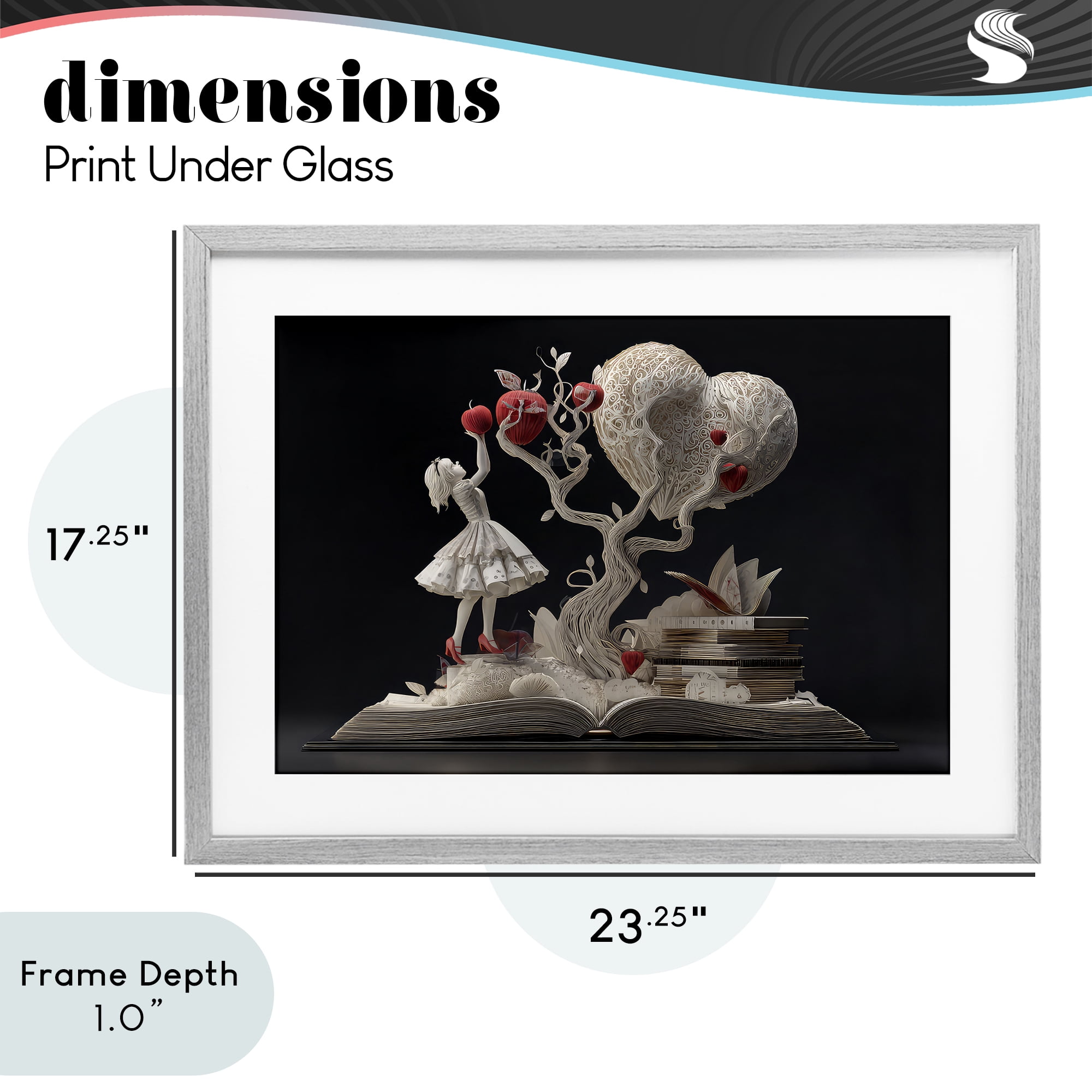 Stupell Industries Paper Sculpture Style Fairytale Gray Framed Print Under Glass, design by The Wands Want