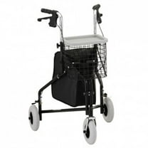 NOVA Traveler 3 Wheel Rollator Walker, All Terrain 8 Wheels, Includes Bag, Basket and Tray, Black