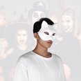 thumbnail image 4 of 5 máscaras blancas para adultos, para dibujar en blanco, para Halloween, accesorio para fiesta (cara de gato), 4 of 11