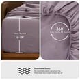thumbnail image 2 of MooMee 100% Washed Cotton Sheet Set King Linen Like Textured Breathable Durable Soft Comfy 4pcs (Taro Purple), 2 of 6
