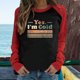 thumbnail image 1 of Pntutb Mujeres Primavera Patchwork Letra Impreso Manga Larga Cuello Redondo Casual Tee tops Pntutb Pntutb-5900, 1 of 6