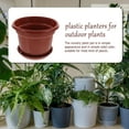 thumbnail image 4 of FESTFENDS 10Ud Macetas Plásticas Reutilizables Para Jardinería Con Drenaje En Color Oscuro, 4 of 6