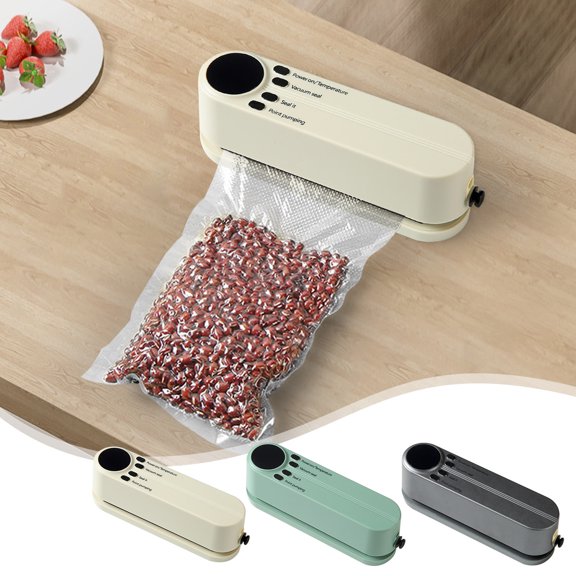 Portable Vacuum Sealer for Food Preservation Plastic Sealing Machine Handheld Wireless Device for Kitchen Storage and Meal Prep with Easy Sealing and Reusable Bags for Home Cooks and On The Topliu