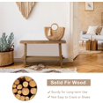 thumbnail image 4 of Solid Wood Entryway Bench - 31.5" Farmhouse Small Storage Bench, Rustic Narrow Bench Seat for Indoor, Entryway, Dining Room, Living Room and Hallway, Brown, 4 of 8