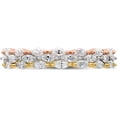 thumbnail image 4 of Sterling Silver Rose & Gold-Tone Marquise Cz Eternity 3 Band Set (Size 6) Made In China qr7291-6, 4 of 5