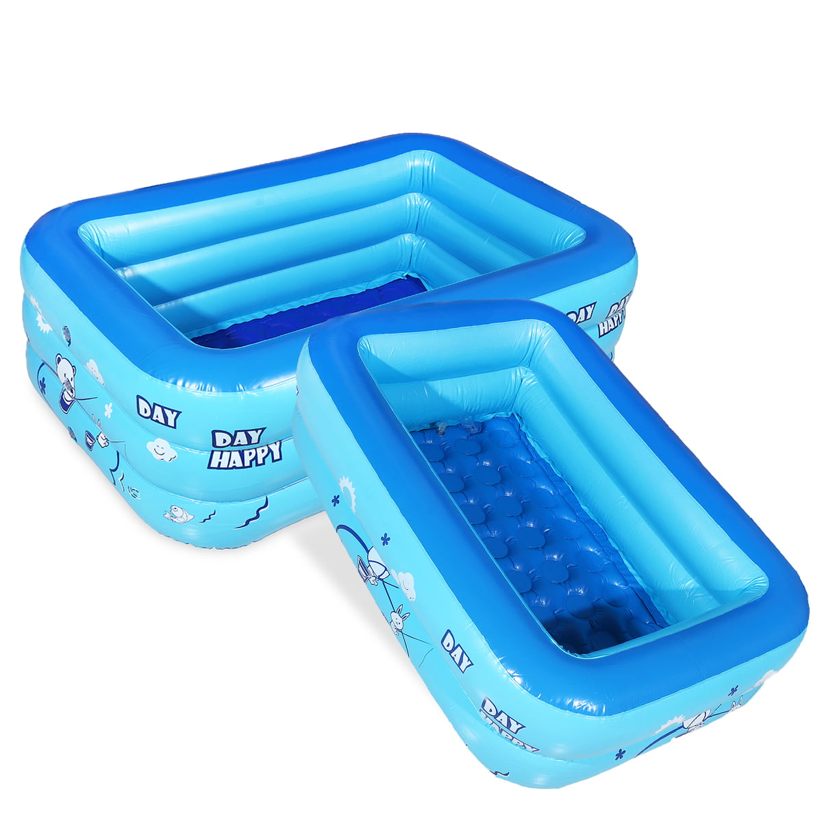 Details about   Inflatable Kids Pool Bathing Tub PVC Rectangle 2/3 Layers Baby Swimming Pools 
