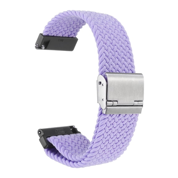 Uxcell 24mm Nylon Braided Watch Bands with Stainless Steel Buckle, Dark Purple