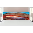 thumbnail image 1 of USA Headboard, Famous Sunrise at Mesa Arch in Canyonlands National Park, Utah, USA, Upholstered Decorative Metal Bed Headboard with Memory Foam, King Size, Pale Brown Sky Blue, by Ambesonne, 1 of 4