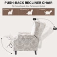 thumbnail image 4 of UIXE Recliner Chair Set of 2, Upholstered Wingback Floral Pushback Armchair with Adjustable Backrest & Footrest, Comfy Accent Chair Reading Single Sofa for Small Spaces, Living Room, Bedroom, Beige, 4 of 7